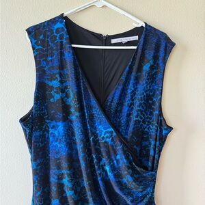 Carmen Marc Valvo Black and Blue Dress